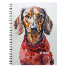 PERSONALISERA: Dachshund Hund i Red Sweater | Anteckningsbok