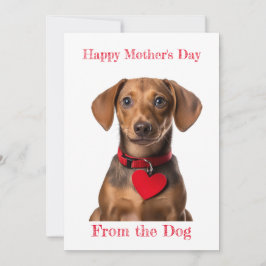Personalisera Dachshund Puppy Heart Mors dag Julkort