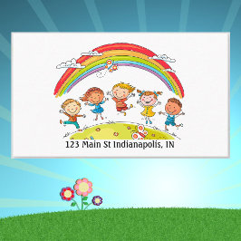 Personalisera Daycare Preschool Teacher Colorful Visitkort