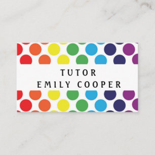 Personalisera Daycare Preschool Teacher Colorful Visitkort