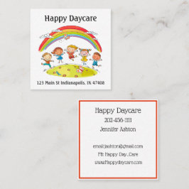 Personalisera Daycare Preschool Teacher Lycklig Ki Fyrkantigt Visitkort