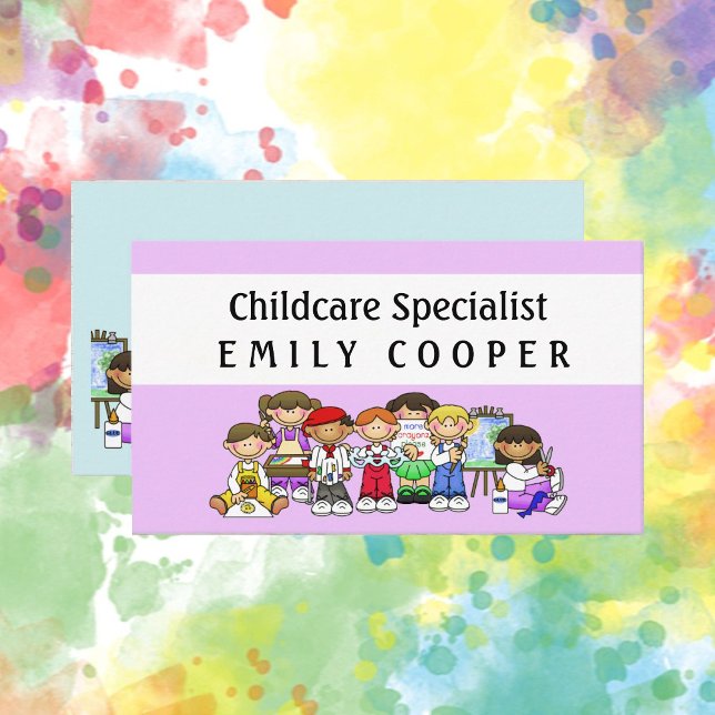 Personalisera Daycare Teacher Preschool Daycare Visitkort (Skapare uppladdad)