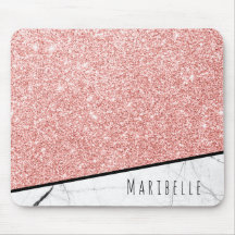 Personalisera den blå Ro-Guld-Faux Glitter Marble