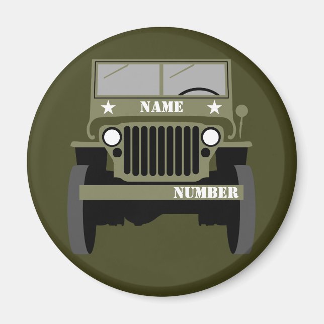 Personalisera den militära veteranska vintagen For Magnet (Framsidan)