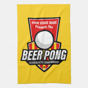 Personalisera Denna Beer Pong-logotyp Kökshandduk