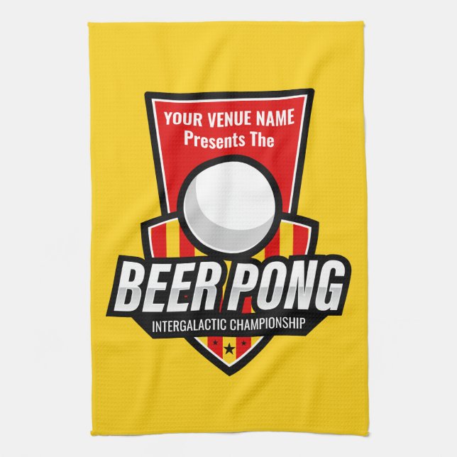 Personalisera Denna Beer Pong-logotyp Kökshandduk (Vertikal)