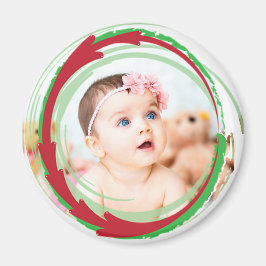 Personalisera denna runda julmagnet med foto magnet