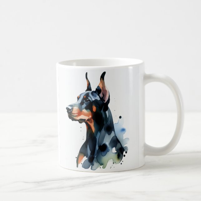 Personalisera Doberman Pincher Cute Kaffemugg (Höger)