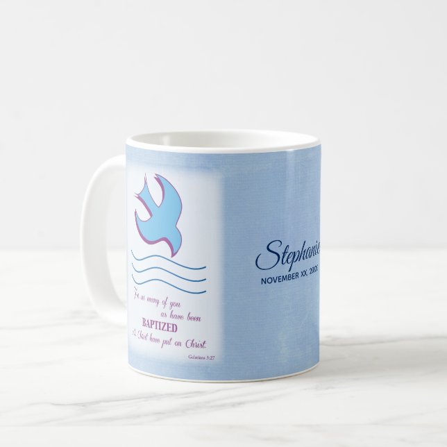 Personalisera, Dopduva på Blå Kaffemugg (Framsida vänster)