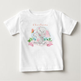 Personalisera Elefant Leker Utomhus med Fjäril T Shirt