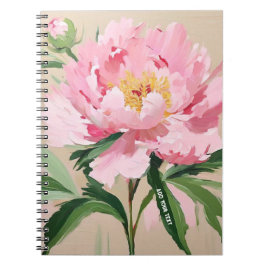 PERSONALISERA: Enkel Rosa Peony | Anteckningsbok D