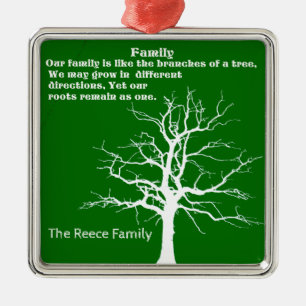 PERSONALISERA FAMILY QUOTE METALL ORNATION JULGRANSPRYDNAD METALL