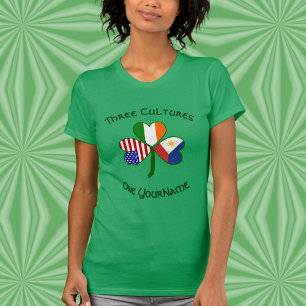 Personalisera Filippinerna Irland USA Shamrock Kvi T Shirt