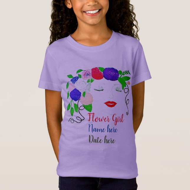 Personalisera Flower Girl T-Shirt (Framsida)