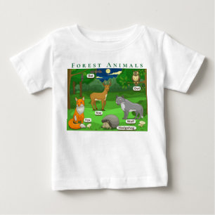 Personalisera Forest Animals Hjort Fox Varg Hedgeh T Shirt