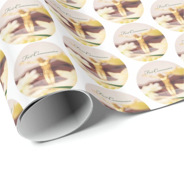 Personalisera, Första Kommunion Gratulationer Presentpapper (Rullad Hörn)