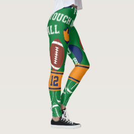 PERSONALISERA FOTBOLLNUMMER Sporty Mönster Leggings