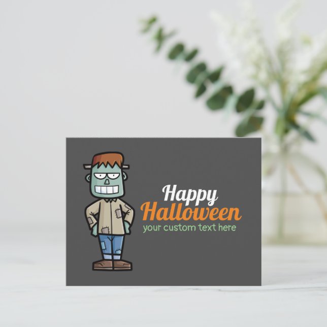 Personalisera Frankenstein Halloween-vykort Helg Vykort (Stående Fram)