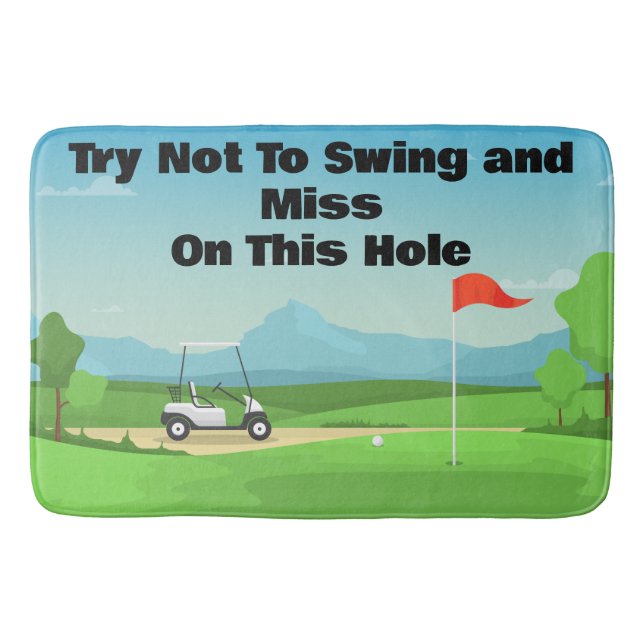 Personalisera Funny Golf Bathroom Badrumsmatta (Framsidan)