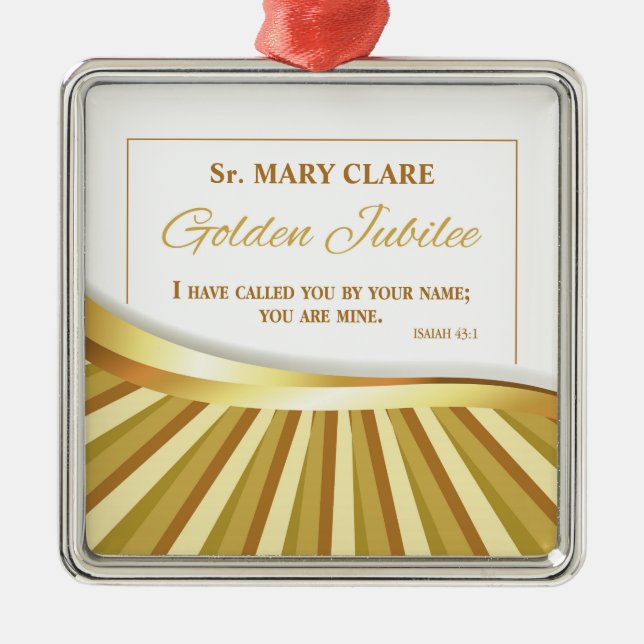 Personalisera, Golden Jubilee of Religiösa Life Julgransprydnad Metall (Framsidan)
