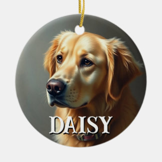 Personalisera Golden Retriever Julgransprydnad Keramik