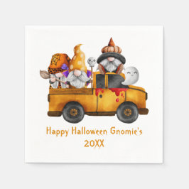 Personalisera Halloween Tomtar Orange Lastbil Pappersservett