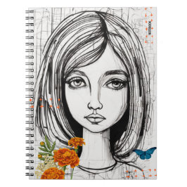 PERSONALISERA: Hand plockade Porträtt | Anteckning Anteckningsbok