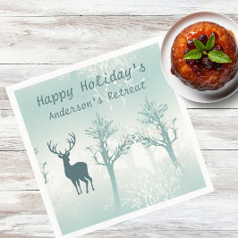 Personalisera - Hjort och Träd Mönster Pappersservett