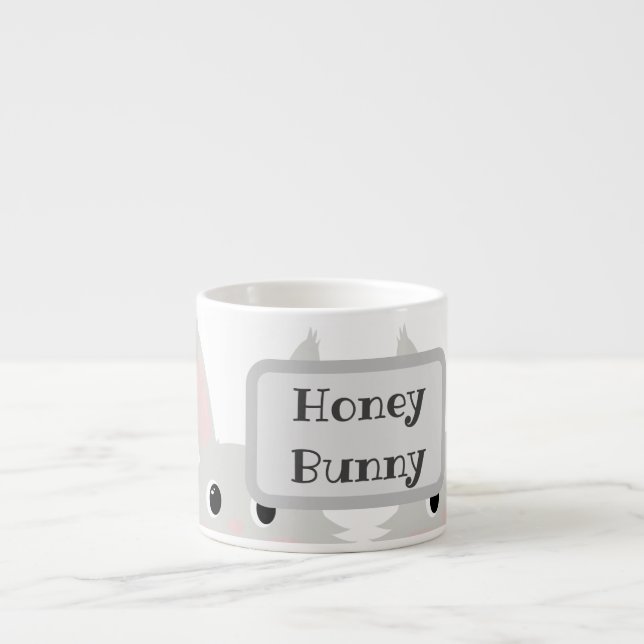 Personalisera honungsbunny Cute Specialty Mugg Espressomugg (Framsidan)