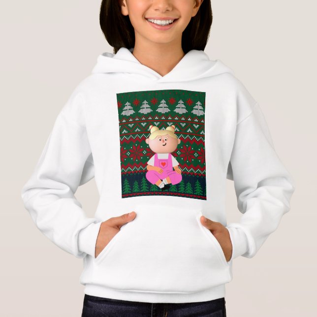 Personalisera Hoodie över huvud och Namn jul T Shirt (Framsida)