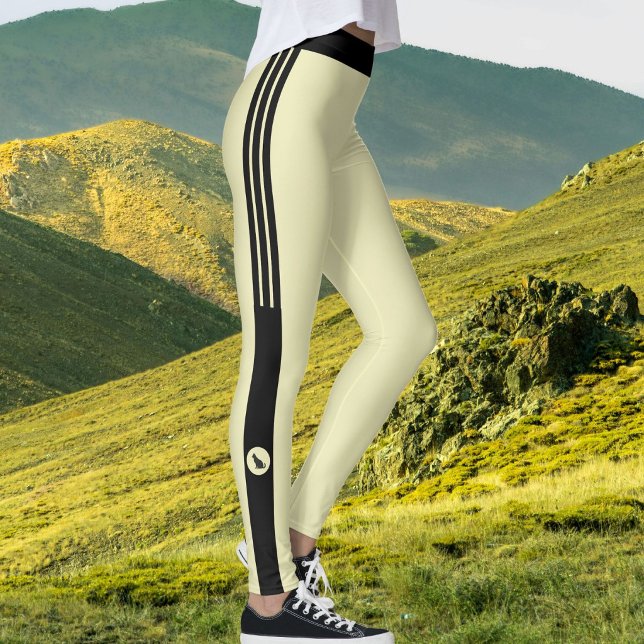 Personalisera husdjursmamma svarta ränder mjuk smö leggings (Skapare uppladdad)