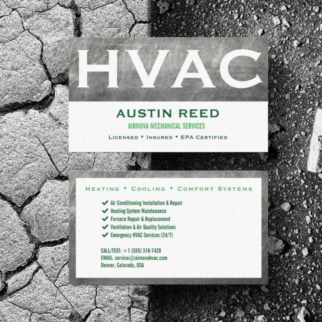 Personalisera HVAC Värme Luft Kyla Luftkonditioner Visitkort (Personalize with your business card details)