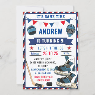 Personalisera Ice Hockey Birthday Sports Party Inbjudningar