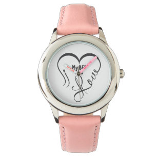 Personalisera Jag älskar min BFF • Du = ♥ Armbandsur