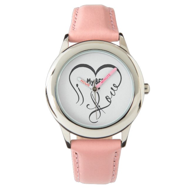 Personalisera Jag älskar min BFF • Du = ♥ Armbandsur (Framsida)