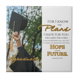 Personalisera Jeremiah 29:11 Grad Cap Scripture Kakelplatta