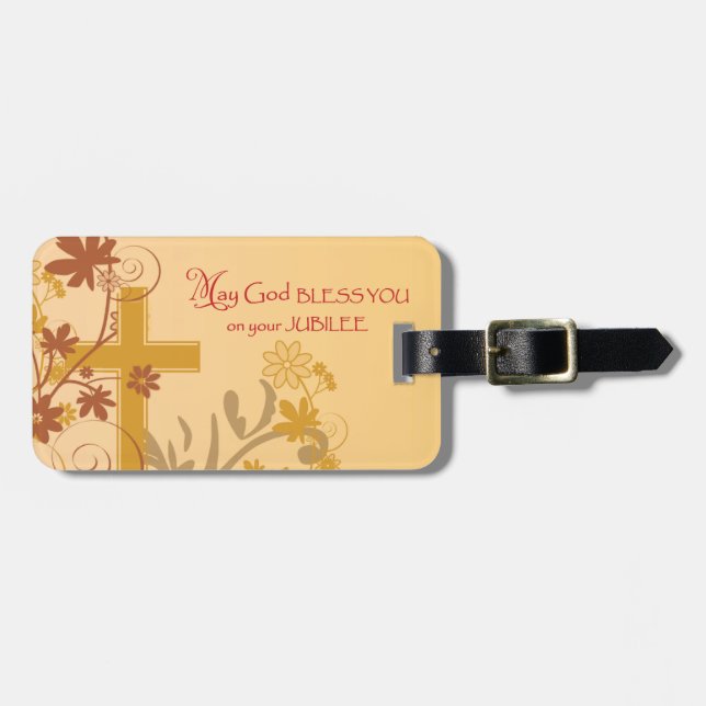 Personalisera, jubileumsdagen nun Kor, Swirls Bagagebricka (Horisontell Framsida)