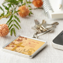 Personalisera, jubileumsdagen nun Kor, Swirls Fyrkantig Silverfärgad Nyckelring