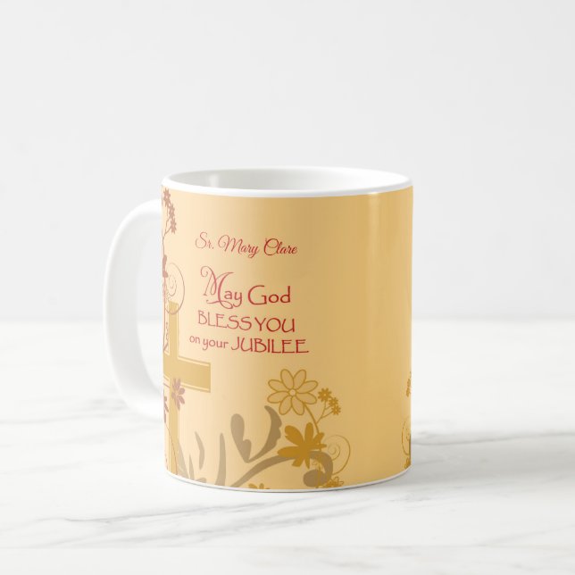 Personalisera, jubileumsdagen nun Kor, Swirls Kaffemugg (Framsida vänster)