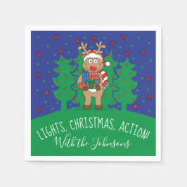 Personalisera julklapp Napkins Reindeer Pappersservett