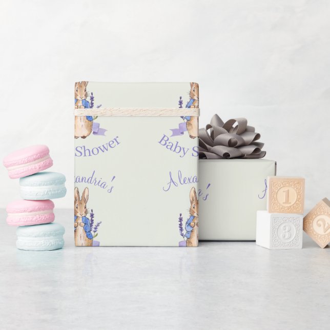 Personalisera Klassisk Kanin Baby shower Presentpapper (Baby Shower)