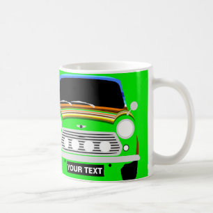 PERSONALISERA KLASSISK STRIPEL ORIGINAL MINI CAR KAFFEMUGG