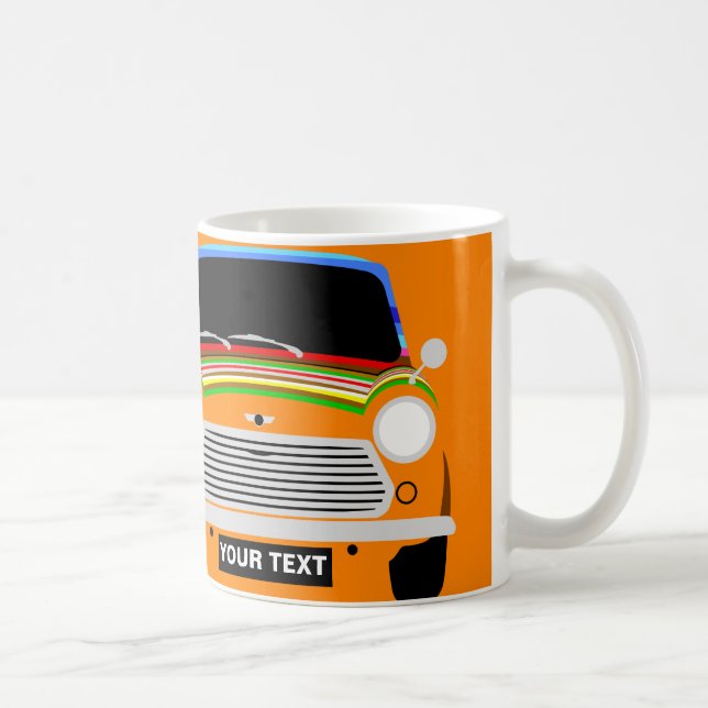 PERSONALISERA KLASSISK STRIPEY ORIGINAL MINI CAR KAFFEMUGG (Höger)