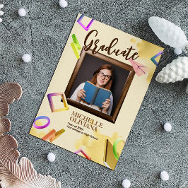 Personalisera krämig fin examensbevis tillkännagiv inbjudningar