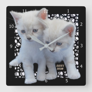 PERSONALISERA* LÄGG TILL PHOTO SQUARE WALL CLOCK FYRKANTIG KLOCKA
