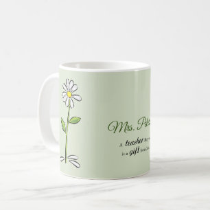 Personalisera, Lärar Tack, Religiös Blomma Kaffemugg