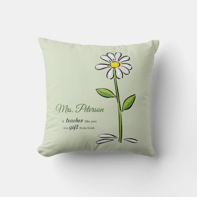 Personalisera, Lärar Tack, Religiös Blomma Kudde (Framsida)