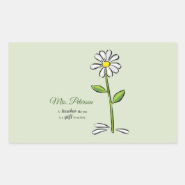 Personalisera, Lärar Tack, Religiös Blomma Rektangulärt Klistermärke