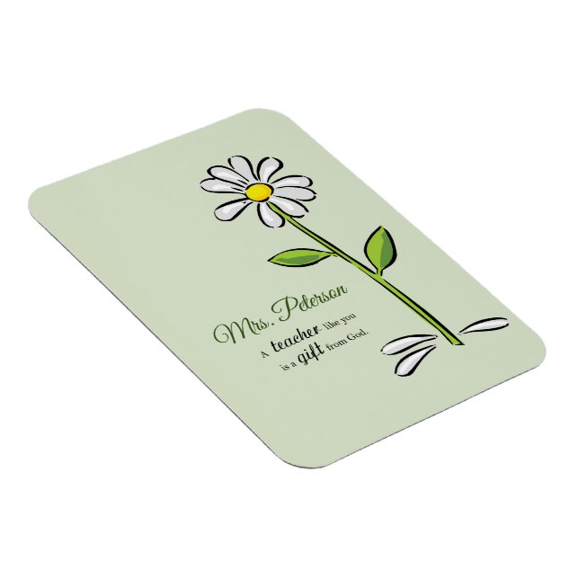 Personalisera, Lärare Tack, Religiösa Flower Magnet (Högersidan)