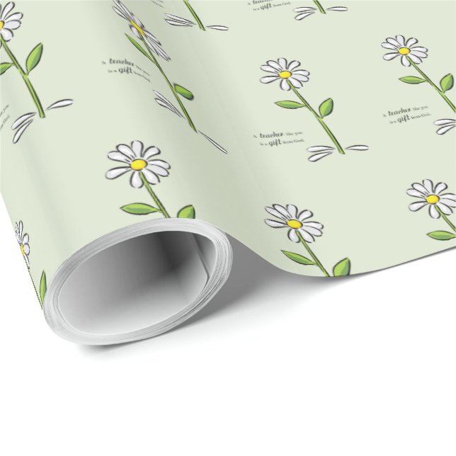 Personalisera, Lärare Tack, Religiösa Flower Presentpapper (Rullad Hörn)